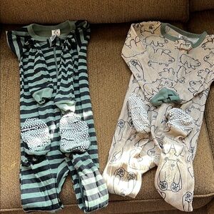 NWOT, Striped and Bear Print 3T Footie PJs, Never used!